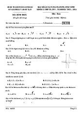 Bài khảo sát chất lượng học sinh  Khối 12 thpt lần I -  năm học 2023 – 2024