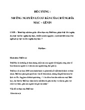 Những nguyên lý cơ bản của chủ nghĩa mác – lênin