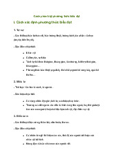 Dấu hiệu nhận biết các phương thức biểu đạt