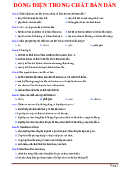 TOP 25 câu trắc nghiệm dòng điện trong chất bán dẫn (có đáp án)