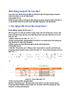 Giải SGK Tin học 7 Bài 5: Định dạng số tiền và ngày tháng| Cánh diều