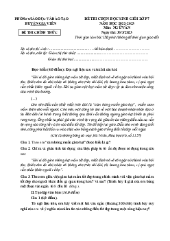 Đề thi chọn HSG Ngữ văn 7 huyện Gia Viễn 2022-2023 (có đáp án)
