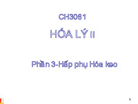 Chương II: Hấp thụ | Bài giảng môn Hóa lý | Đại học Bách khoa hà nội