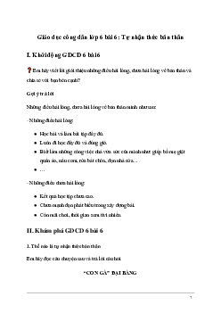 Giải GDCD 6 Bài 6: Tự nhận thức bản thân | Kết nối tri thức