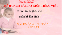 Giáo án điện tử Tiếng Việt 3 Tập 1 Bài 7 Kết nối tri thức: Mùa hè lấp lánh - Viết
