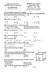 Đề giữa kì 1 Toán 7 năm 2024 – 2025 trường THCS Lê Anh Xuân – TP HCM