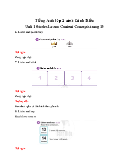 Unit 1 Stories Lesson Content Concepts trang 13  | Tiếng anh 2  Explore our World