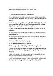 Đề cương và đáp án ôn thi - Dẫn luận ngôn ngữ | Trường Đại học Ngoại ngữ, Đại học Đà Nẵng