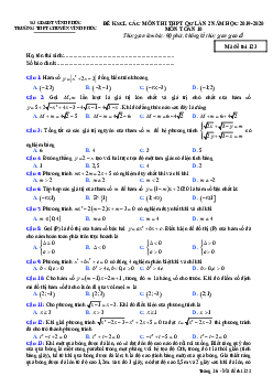 Đề KSCL Toán 10 thi THPT QG 2020 lần 2 trường THPT chuyên Vĩnh Phúc