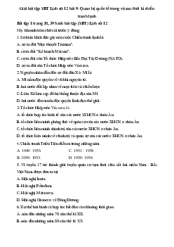 Giải bài tập SBT Lịch Sử 12 bài 9: Quan hệ quốc tế trong và sau thời kì chiến tranh lạnh