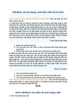 Giải SGK Tiếng Việt 5 trang 70 Bài 14: Viết đoạn văn tả phong cảnh - Kết nối tri thức (Tập 1)