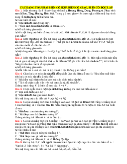 Các dạng toán bài biến cố hợp giao độc lập (giải chi tiết)