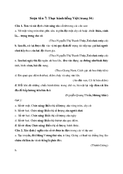 Thực hành tiếng Việt trang 54 | Soạn văn 7 Chân trời sáng tạo