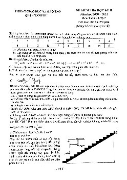 Đề thi học kỳ 2 Toán 7 năm 2020 – 2021 phòng GD&ĐT Tân Phú – TP HCM
