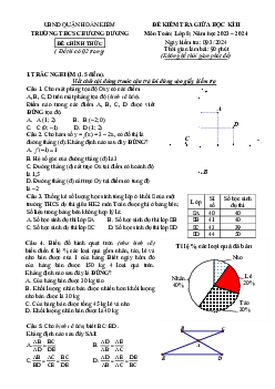 Đề thi giữa học kì 2 Toán 8 năm 2023 – 2024 trường THCS Chương Dương – Hà Nội