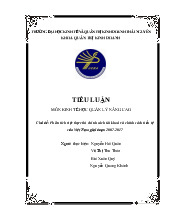 Tiểu luận chủ đề : Phân tích việc thực thi chính sách tài khóa và chính sách tiền tệ của Việt Nam giai đoạn 2007 - 2017 | Trường Đại học Kinh Tế