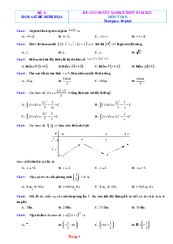 Đề thi thử Toán 2022 TN THPT chuẩn cấu trúc đề minh họa -Đề 11 (có lời giải chi tiết)