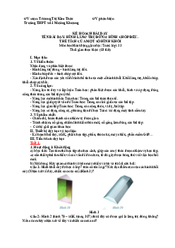 Bài 6: Hình lăng trụ đứng. Hình chóp đều. Thể tích của một số hình khối | Giáo án Toán 11 Cánh diều