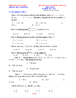Đề khảo sát chất lượng giữa kỳ II môn toán 9 năm 2021-2022 Trường THCS Nam Dương (có lời giải)