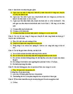 Trắc nghiệm Lý sinh cuối kì (Có đáp án)