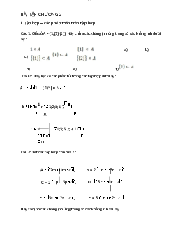Bài tập Chương 2 - Cấu trúc rời rạc | Trường Đại học CNTT Thành Phố Hồ Chí Minh