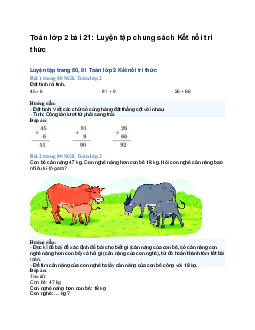 Toán lớp 2 bài 21: Luyện tập chung sách | Kết nối tri thức