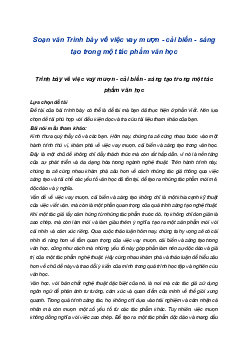 Soạn bài Trình bày về việc vay mượn - cải biến - sáng tạo trong một tác phẩm văn học | SGK Ngữ Văn 12 Kết nối tri thức (Tập 1)