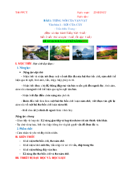 Giáo án môn Văn lớp 7 chân trời sáng tạo học kỳ 1