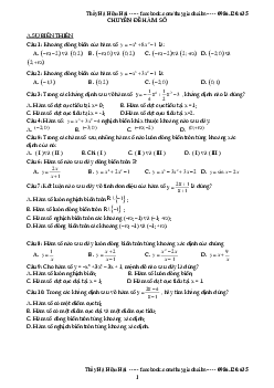 100 bài tập trắc nghiệm chuyên đề hàm số có đáp án – Hà Hữu Hải Toán 12