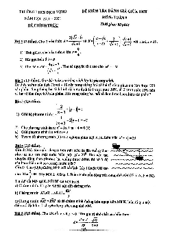 Đề kiểm tra giữa HK2 Toán 9 năm 2020 – 2021 trường THCS Dịch Vọng – Hà Nội