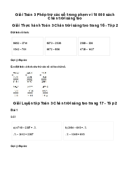 Giải Toán 3: Phép trừ các số trong phạm vi 10 000 | Chân trời sáng tạo