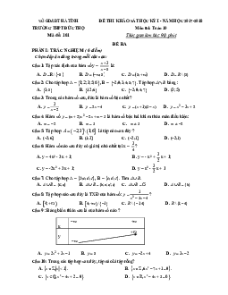 Đề thi khảo sát HK1 Toán 10 năm học 2017 – 2018 trường THPT Đức Thọ – Hà Tĩnh