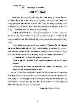 Mẫu tiểu luận Tư tưởng Hồ Chí Minh về đại đoàn kết dân tộc