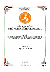 Bài tập nhóm: Vấn đề gia đình và vai trò đối với thế hệ trẻ môn Chủ nghĩa xã hội khoa học | Học viện Ngân hàng