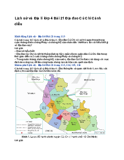Lịch sử và Địa lí lớp 4 Bài 21 Địa đạo Củ Chi | Cánh diều