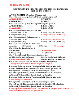 Đề cương ôn tập giữa học kì 2 môn Lịch sử - Địa lí 6 sách Cánh diều