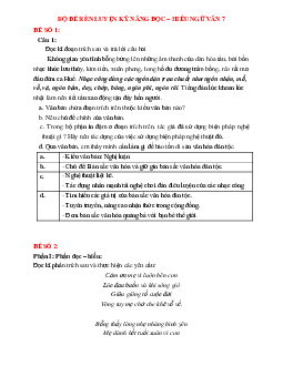 TOP 50 đề rèn luyện kỹ năng đọc hiểu Ngữ văn 7 (có đáp án)