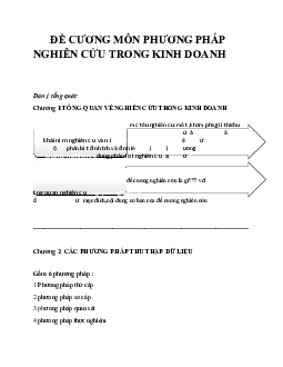 Đề cương môn Phương pháp nghiên cứu trong kinh doanh | Trường Đại học Kinh tế và Quản trị Kinh doanh, Đại học Thái Nguyên