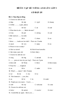 Bài tập ôn hè lớp 4 lên 5 môn tiếng Anh số 3