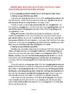 Chuyên đề bồi dưỡng HSG Lịch sử 9: Tổng kết lịch sử Việt Nam từ sau chiến tranh thế giới thứ nhất đến năm 2000