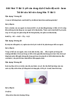 Bài 3: pH của dung dịch Chuẩn độ acid - base | Giải Hoá 11 Cánh diều