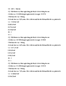 Trắc nghiệm bài tập Quản trị ngân hàng thương mại 1 (Có đáp án)