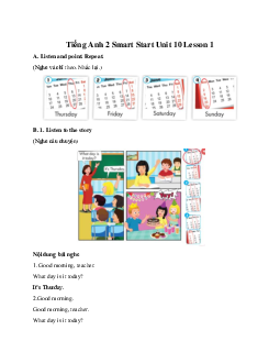 Tiếng Anh 2 Smart Start Unit 10 Lesson 1
