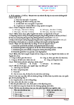 TOP 15 đề thi HK1 Lịch Sử 6 (có đáp án)