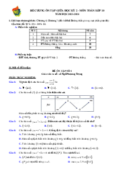 TOP 03 đề ôn tập giữa kì 2 Toán 10 năm 2023 – 2024 trường THPT Việt Đức – Hà Nội