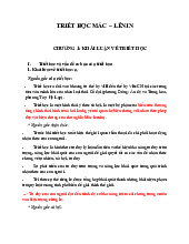 Chương 1 Khái luận về Triết học Mác - Lênin | Môn Triết học Mác-Lênin - Đại học Sư Phạm Hà Nội