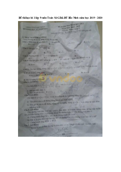 Đề thi học kì 1 lớp 9 môn Toán Sở GD&ĐT Bắc Ninh năm học 2019 - 2020