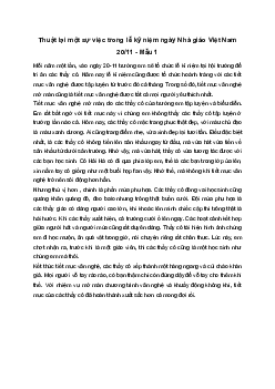 Thuật lại một sự việc trong lễ kỷ niệm ngày Nhà giáo Việt Nam 20/11 | Tập làm văn 4