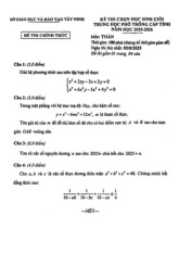 Đề chọn học sinh giỏi Toán THPT cấp tỉnh năm 2025 – 2026 sở GD&ĐT Tây Ninh
