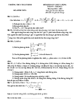 Đề khảo sát Toán 9 tháng 2 năm 2023 trường THCS Thái Thịnh – Hà Nội